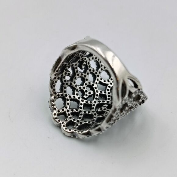 Pandora ALE Sterling Silver 925 CZ Shimmering Lace Ring Sz 6.5 54 Retired - Picture 10 of 16